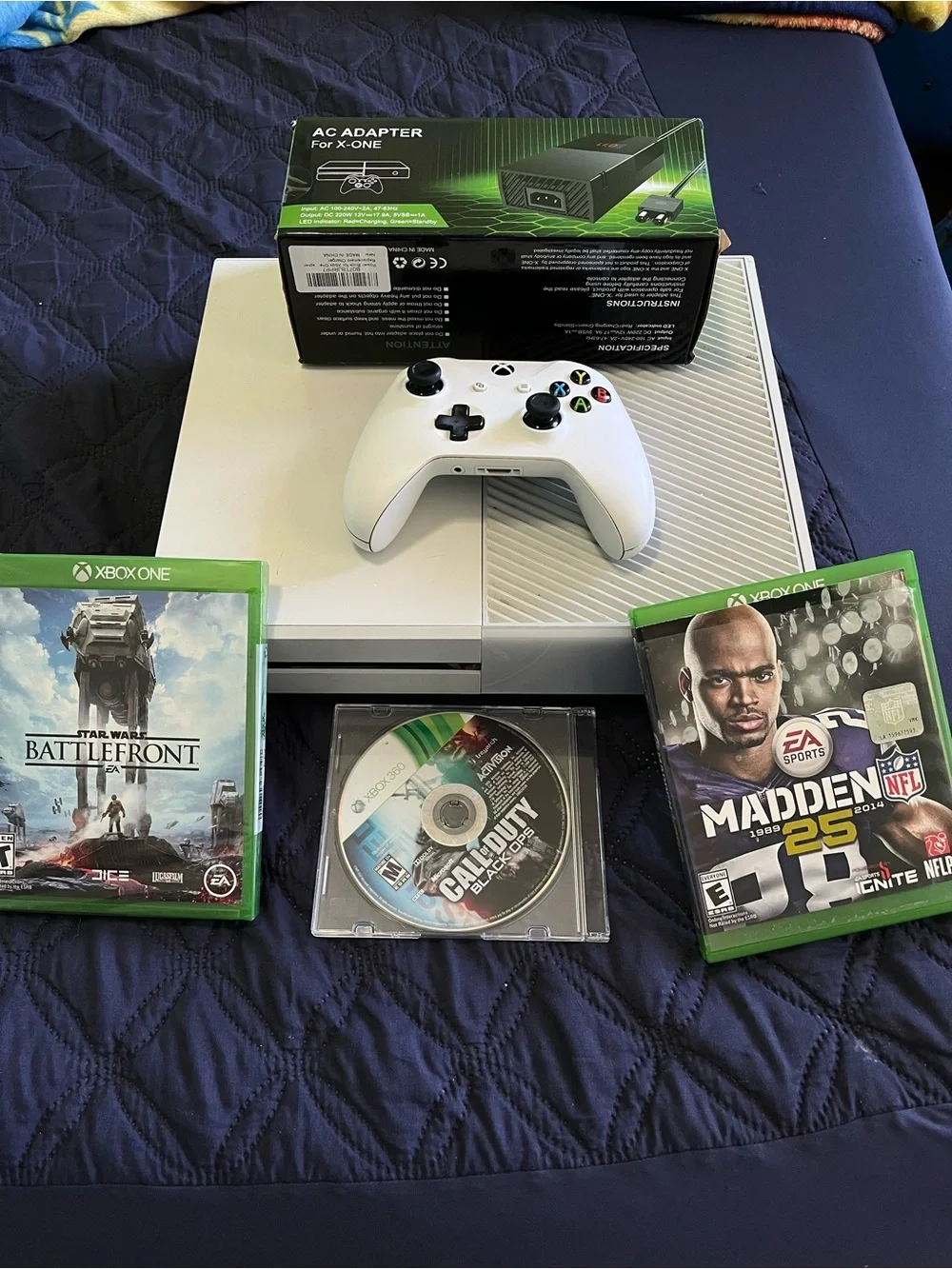Xbox One Console Bundle w/ Controller & Cord Tested Working 3 Games, Black Ops